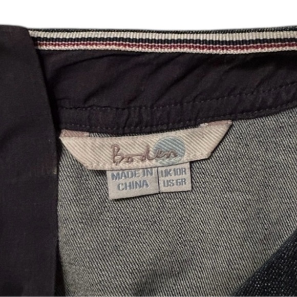 BODEN Freya Blue Denim Sheath Dress Stretch Short Sleeve Knee Length sz 6 - Picture 11 of 12